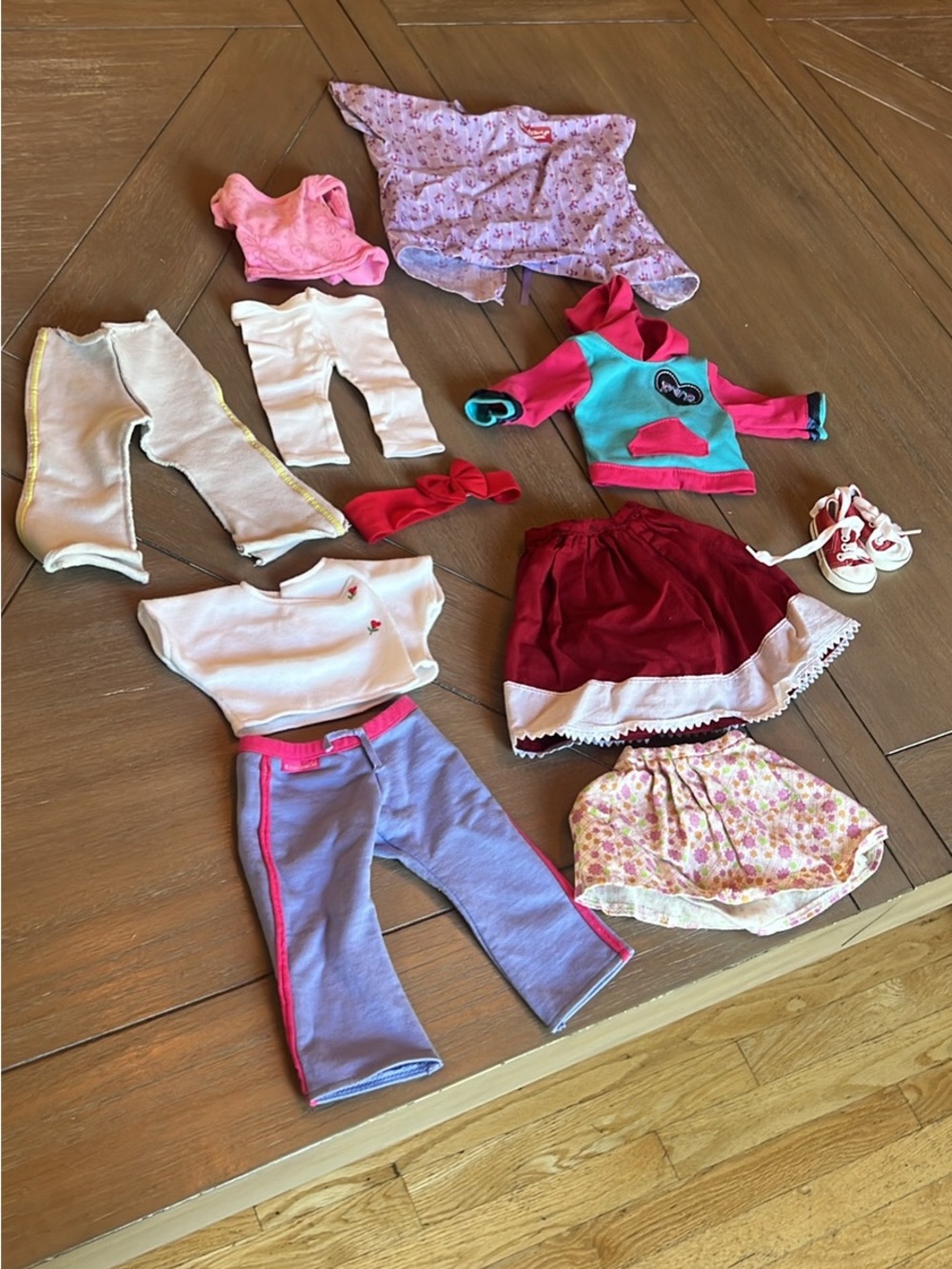 American Girl Doll Outfit Bundle in Pink, Red, Purple, White